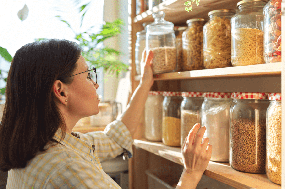 Lady with Food Storage