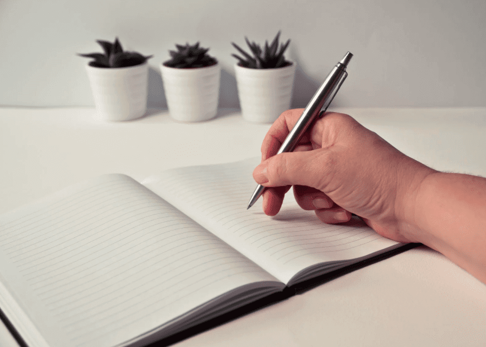 Plan with a notebook